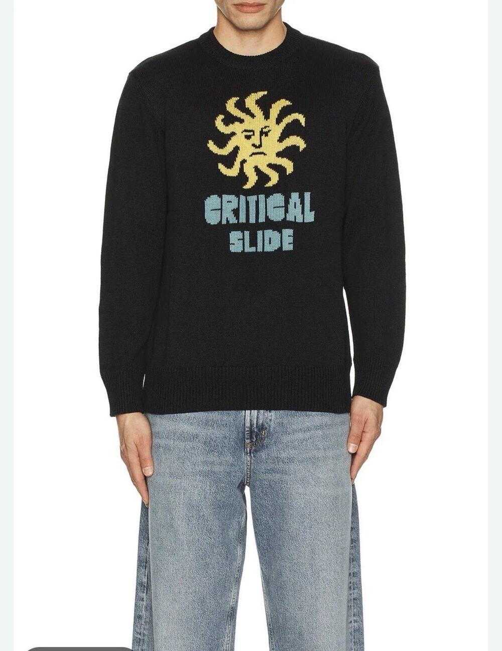 Critical Slide Society Men's Morning Crew Neck Sweater Black NEW ~ Size M
